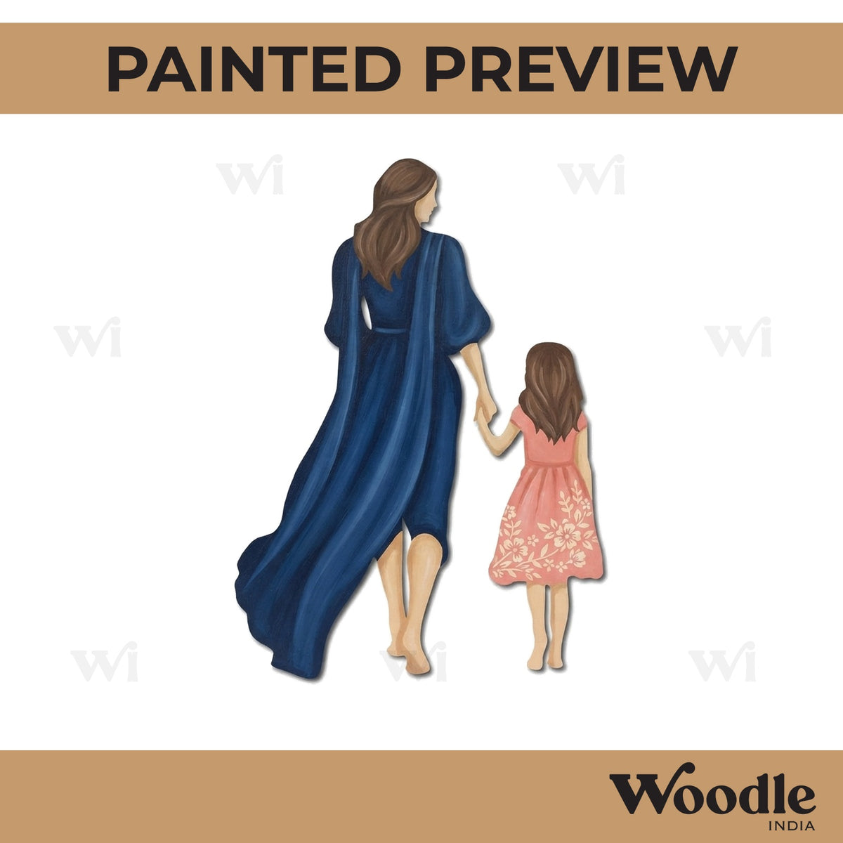Mother With Daughter Cutout MDF Design 1
