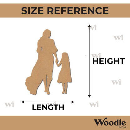 Mother With Daughter Cutout MDF Design 1