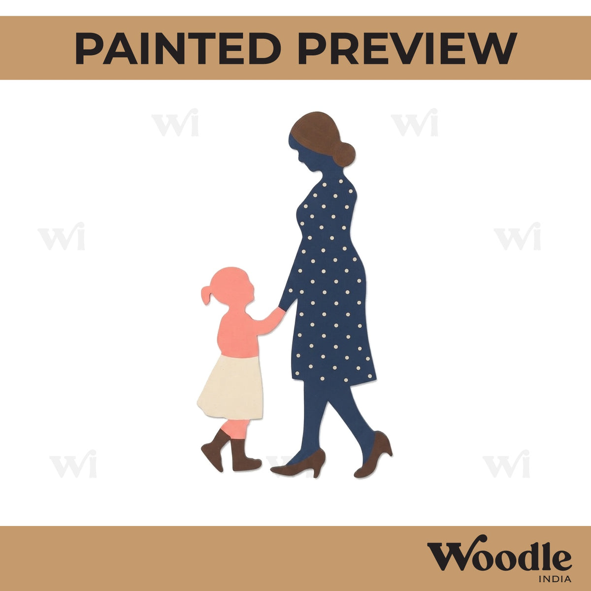 Mother With Daughter Cutout MDF Design 2