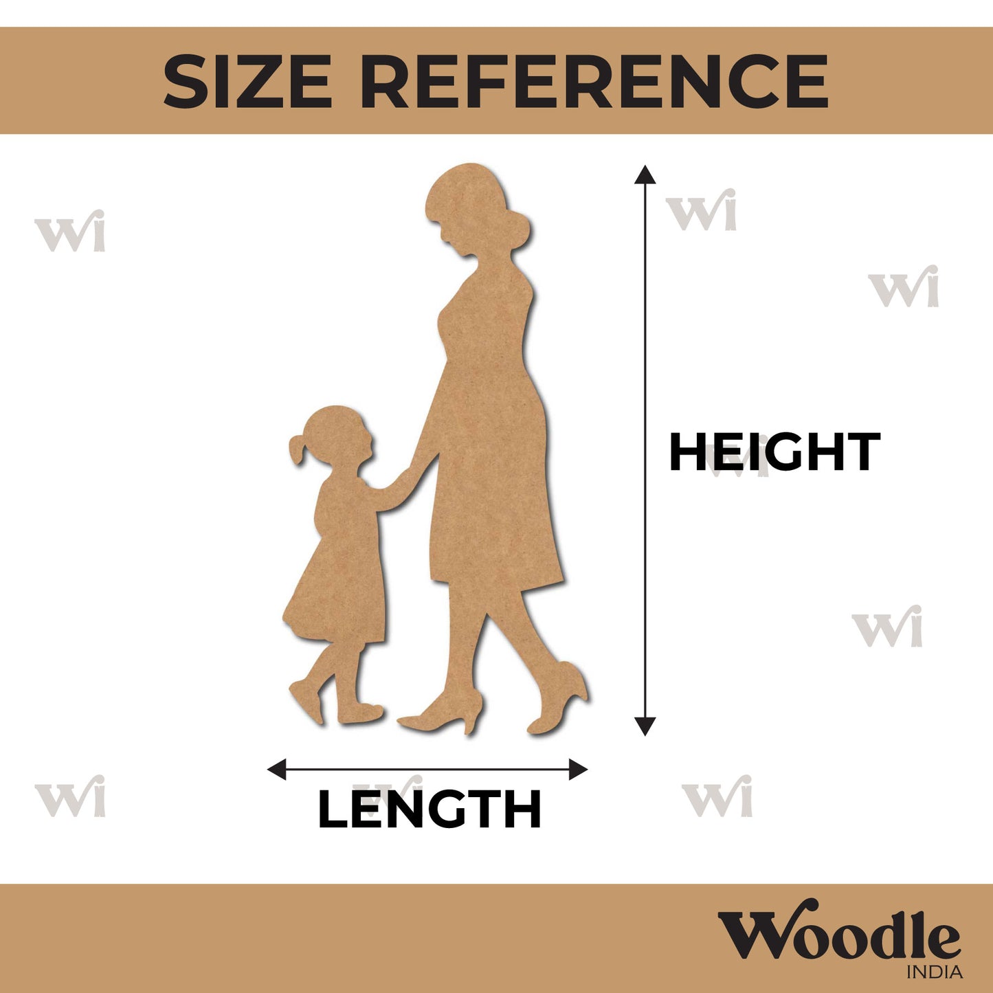 Mother With Daughter Cutout MDF Design 2