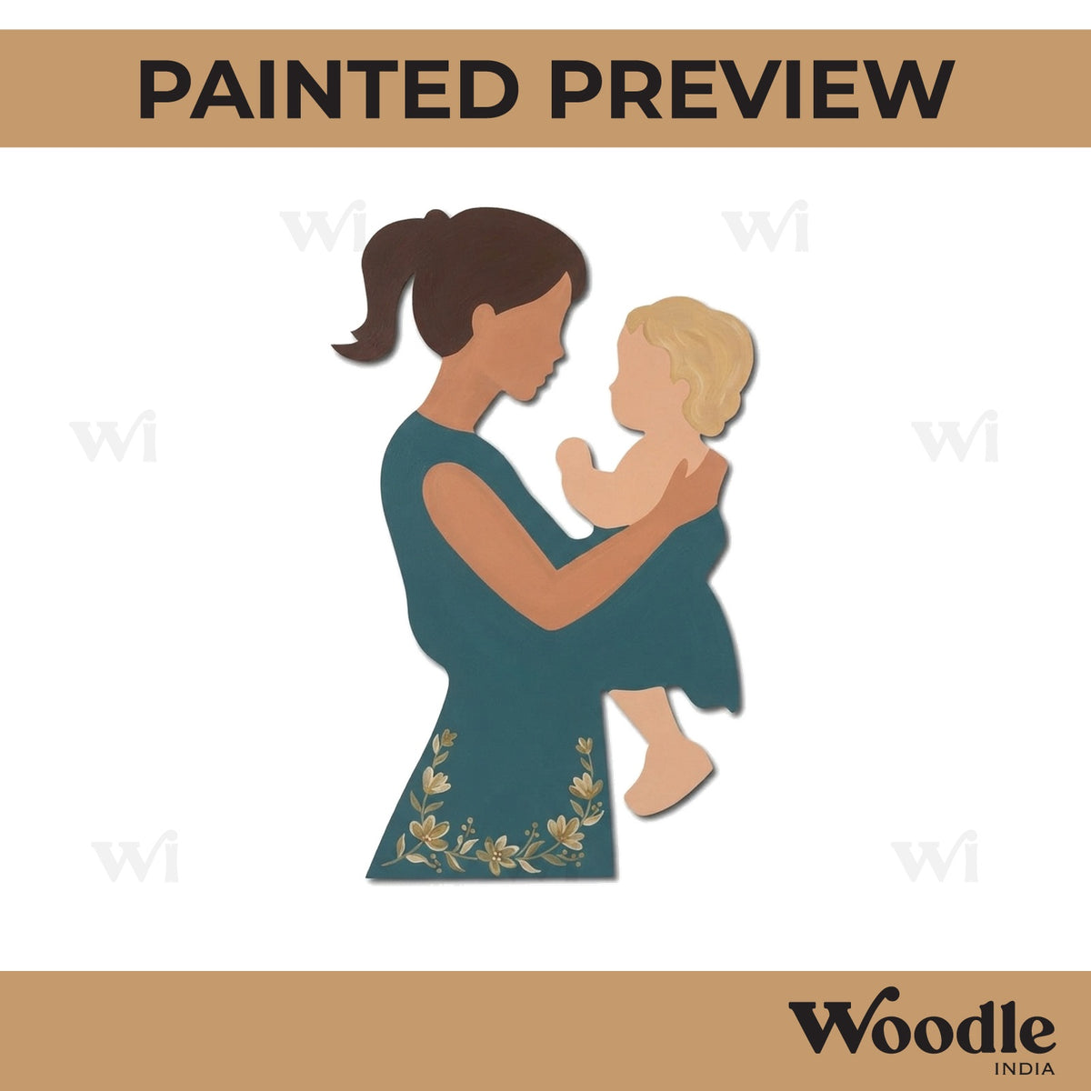 Mother With Daughter Cutout MDF Design 4