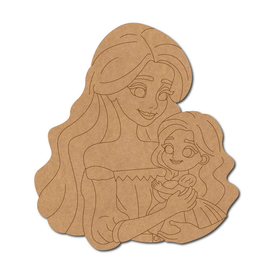 Mother With Daughter Pre Marked MDF Design 2