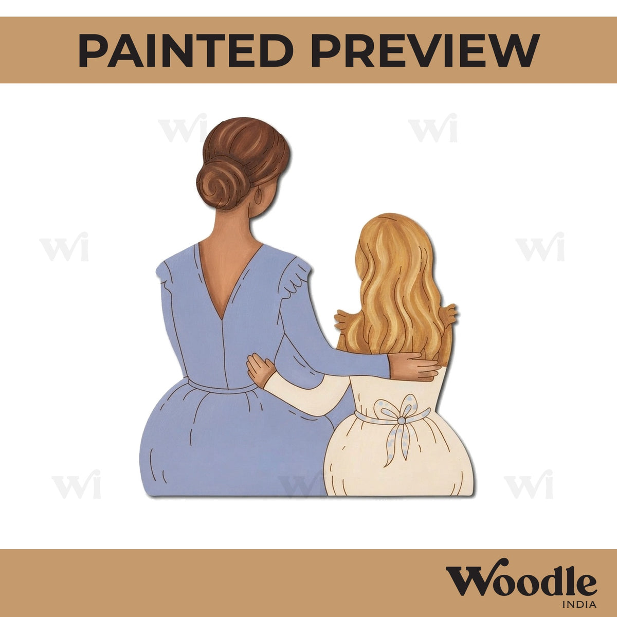 Mother With Daughter Pre Marked MDF Design 3