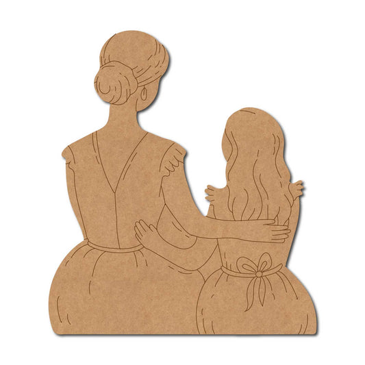 Mother With Daughter Pre Marked MDF Design 3