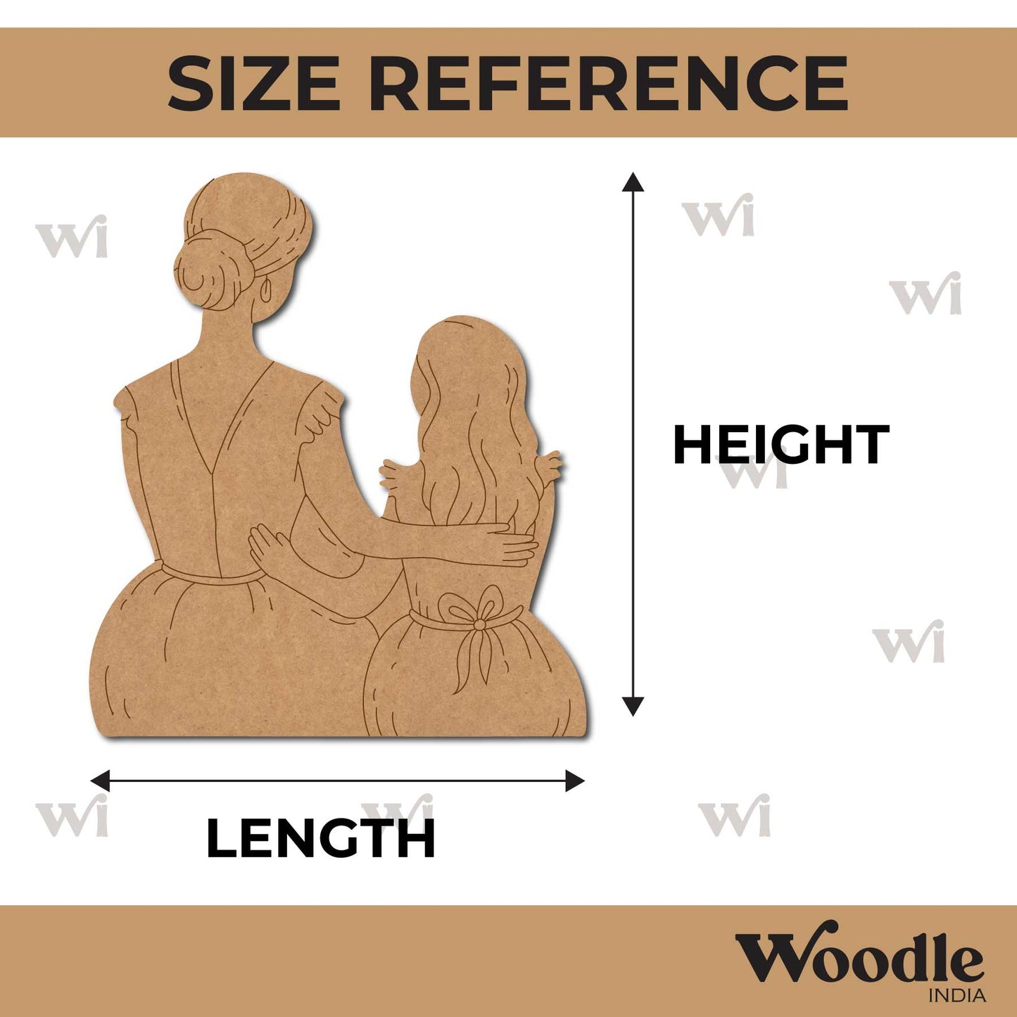 Mother With Daughter Pre Marked MDF Design 3