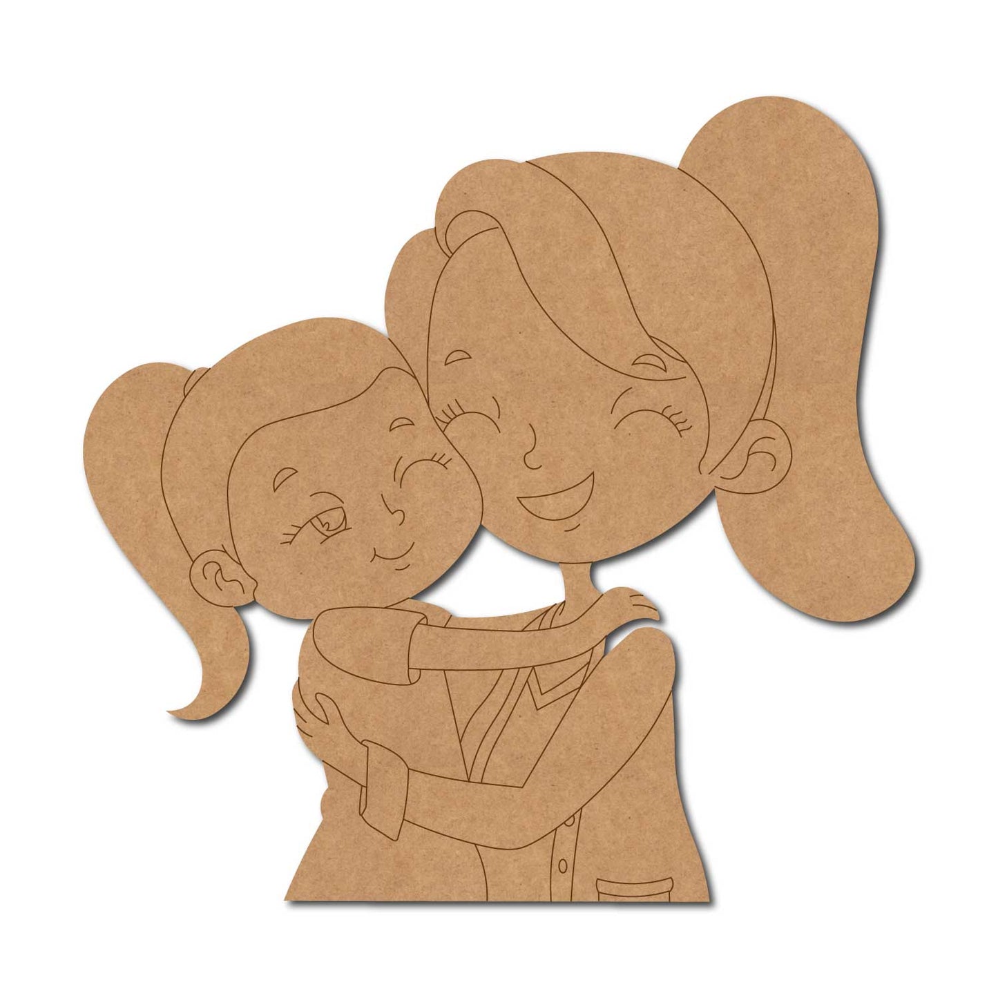 Mother With Daughter Pre Marked MDF Design 5