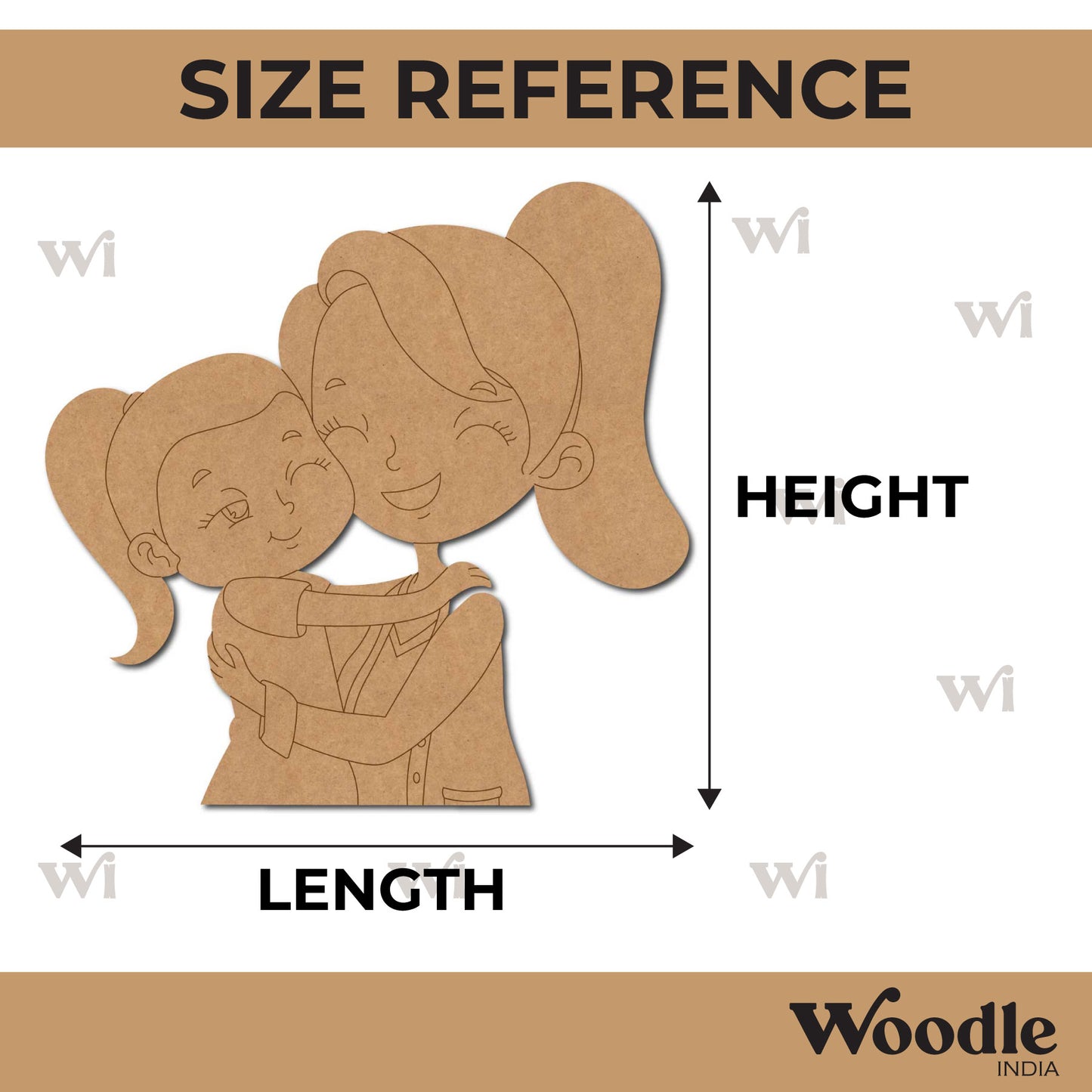 Mother With Daughter Pre Marked MDF Design 5