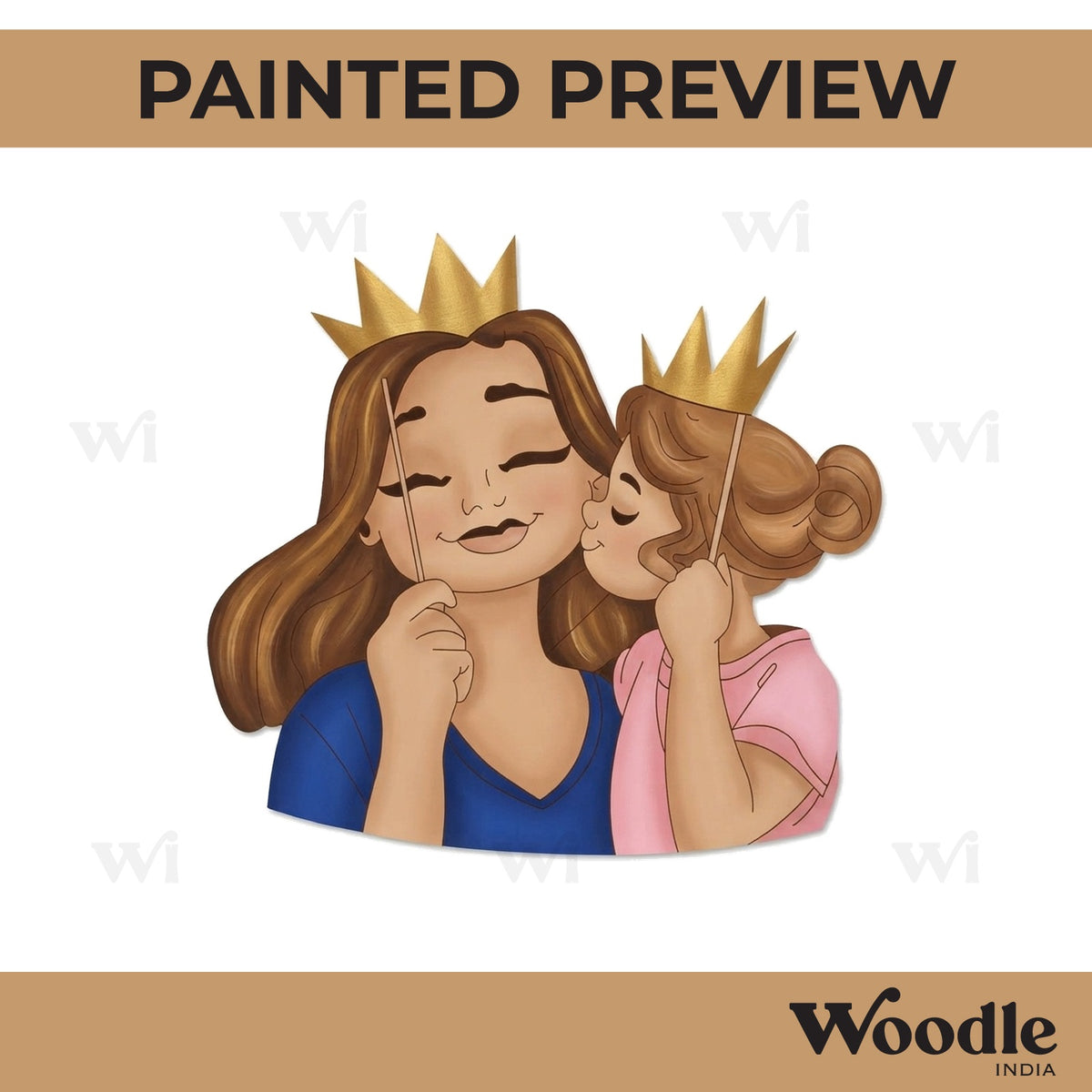 Mother With Daughter Pre Marked MDF Design 6