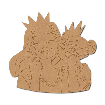 Mother With Daughter Pre Marked MDF Design 6