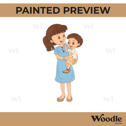 Mother With Son Pre Marked MDF Design 1