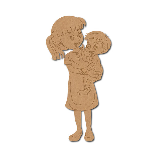 Mother With Son Pre Marked MDF Design 1