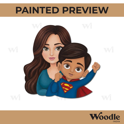 Mother With Son Pre Marked MDF Design 2