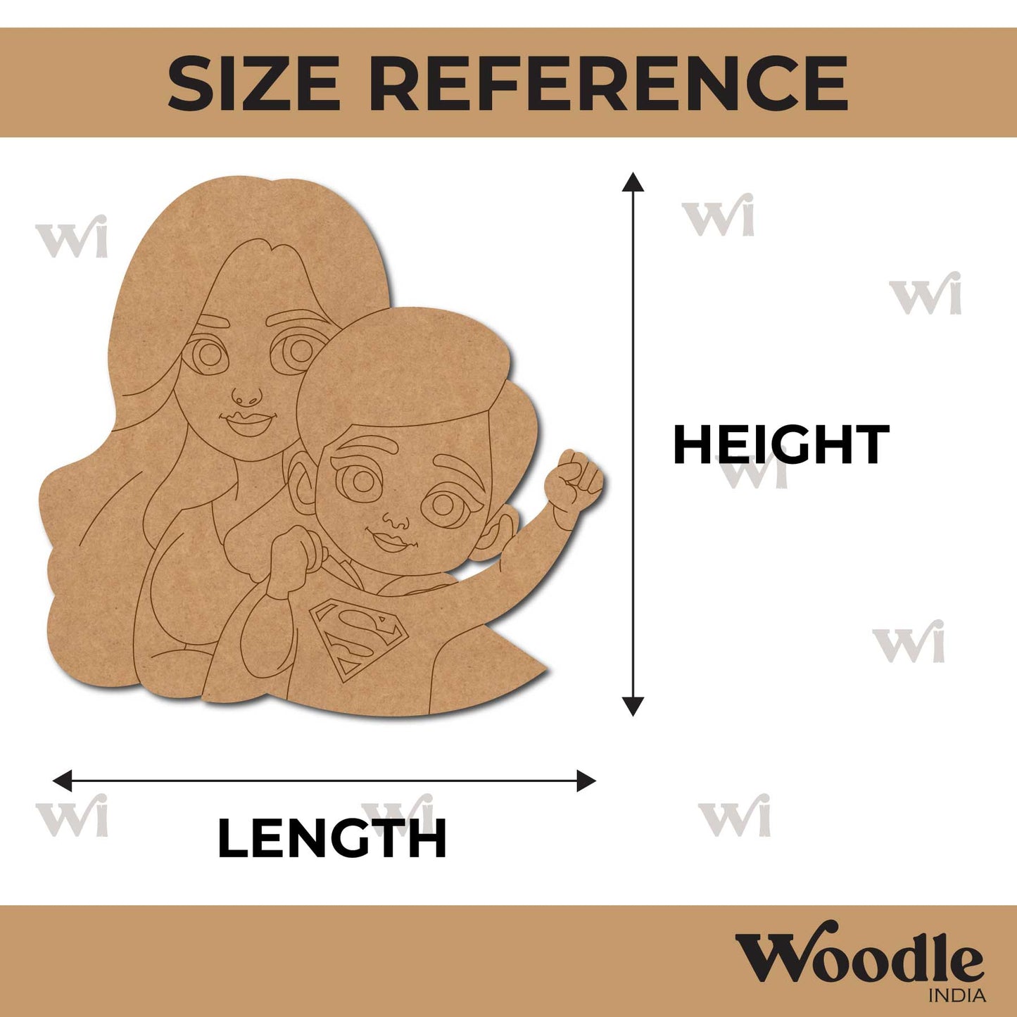 Mother With Son Pre Marked MDF Design 2