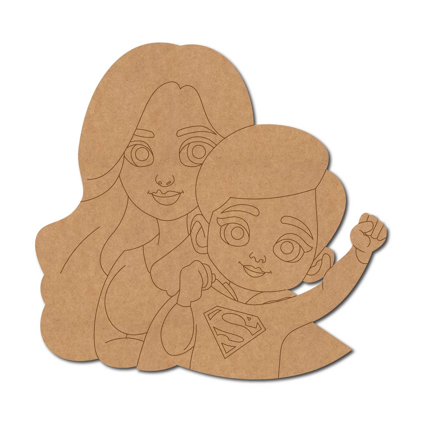 Mother With Son Pre Marked MDF Design 2