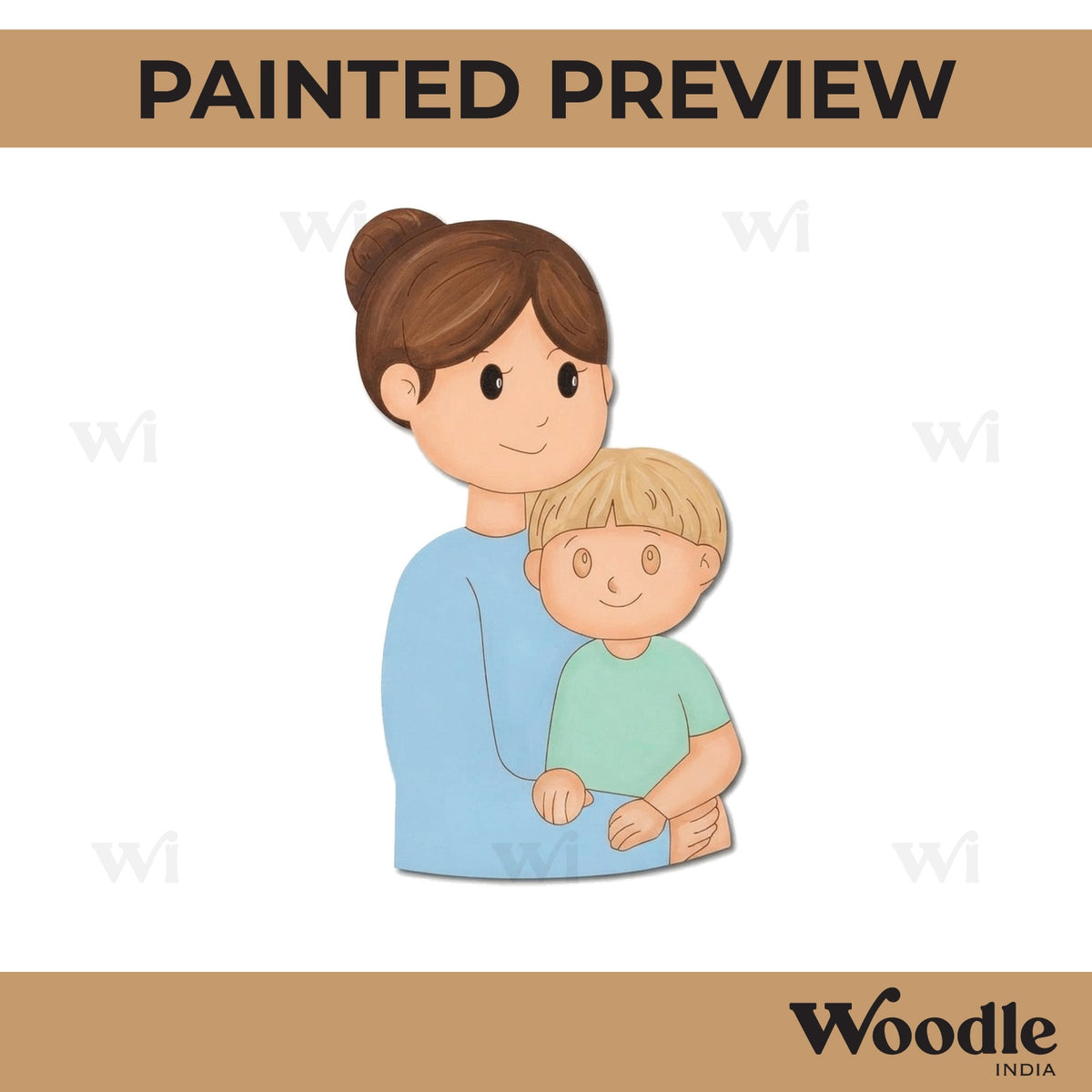 Mother With Son Pre Marked MDF Design 3