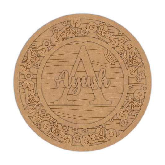 Motorcycle Theme Nameplate MDF Design 1