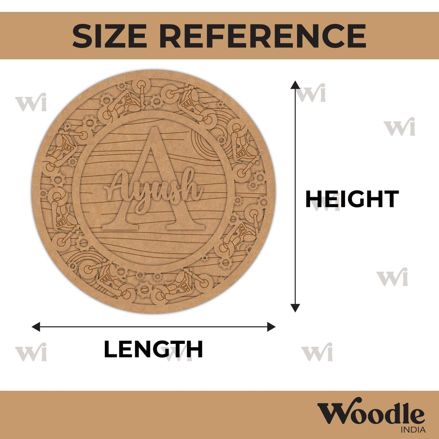 Motorcycle Theme Nameplate MDF Design 1