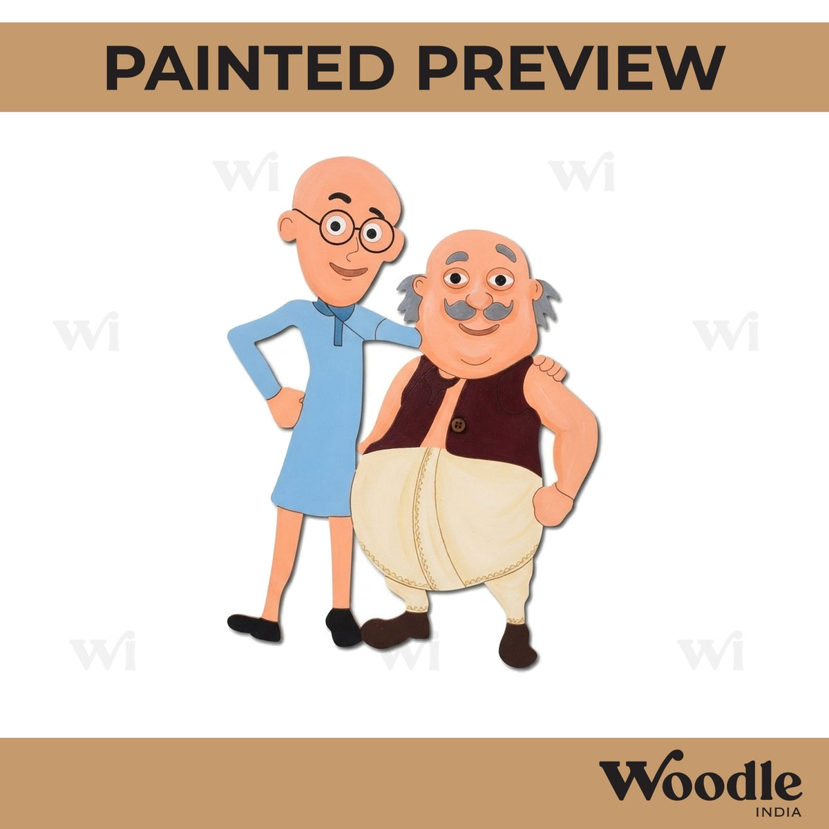 Motu Patlu Cartoon Pre Marked MDF Design 1