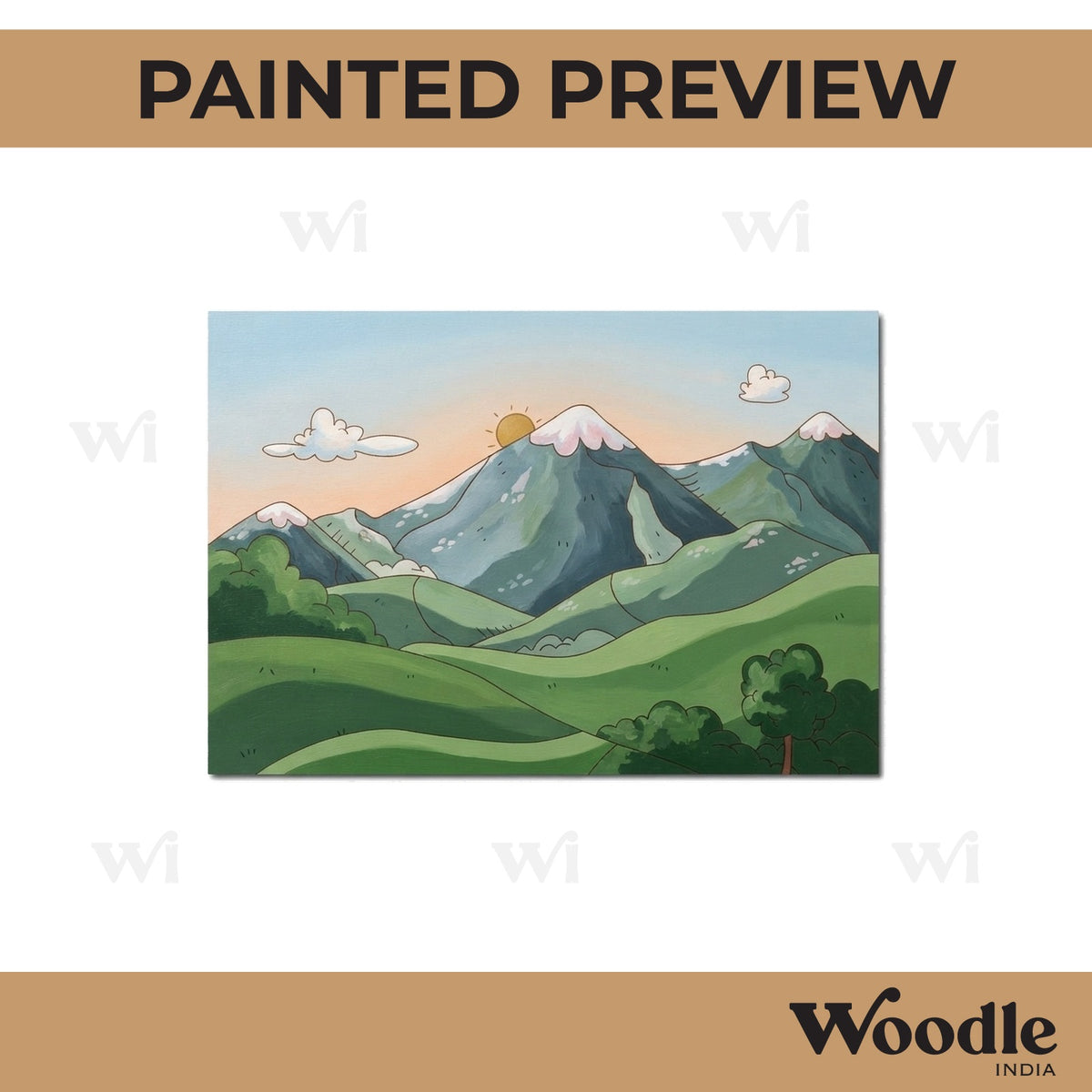 Mountains Scenery Pre Marked Base MDF Design 2