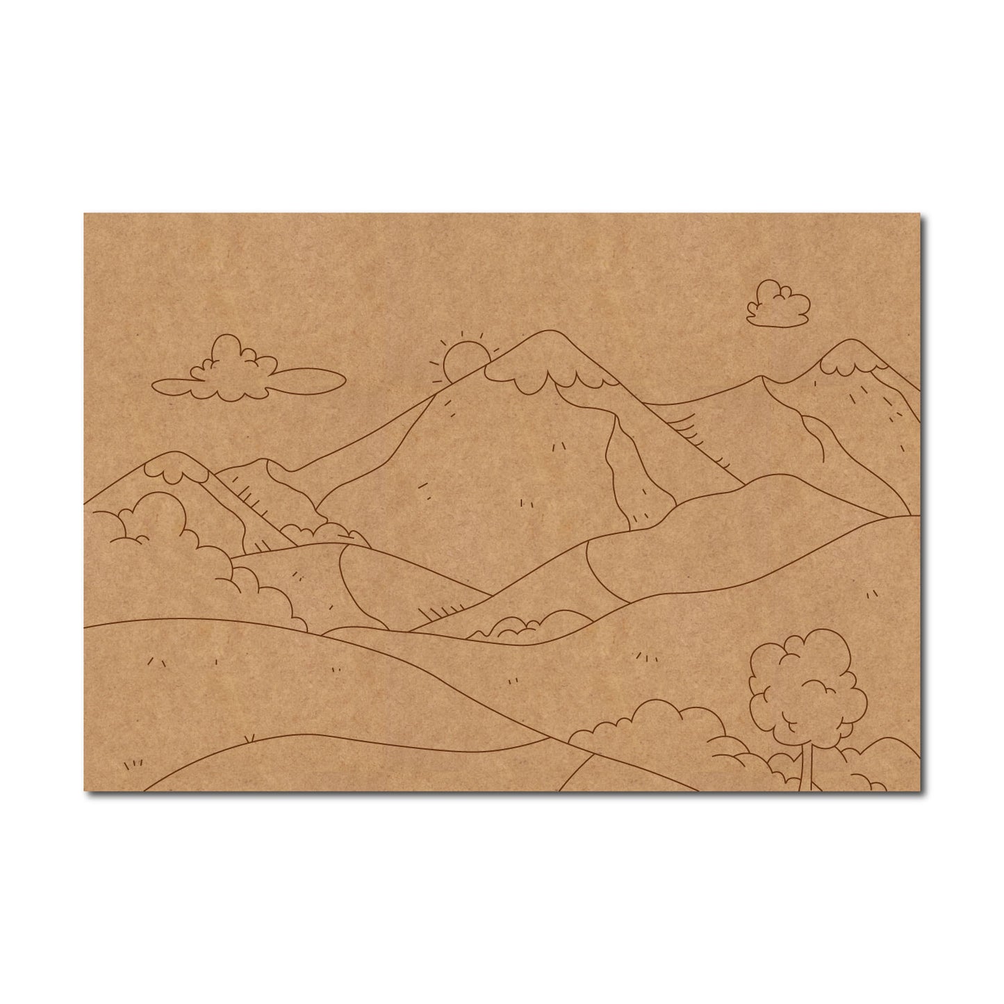 Mountains Scenery Pre Marked Base MDF Design 2