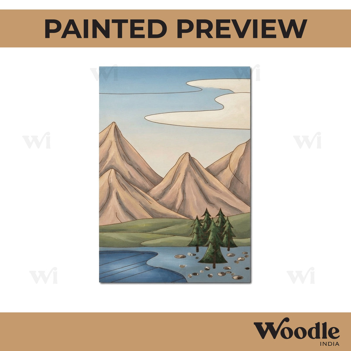Mountains Scenery Pre Marked Base MDF Design 3