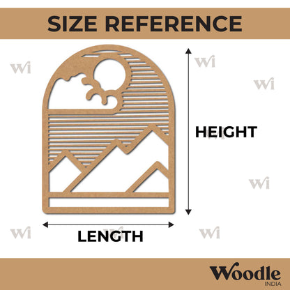 Mountains Sun Cloud Wall Cutout MDF Design 1