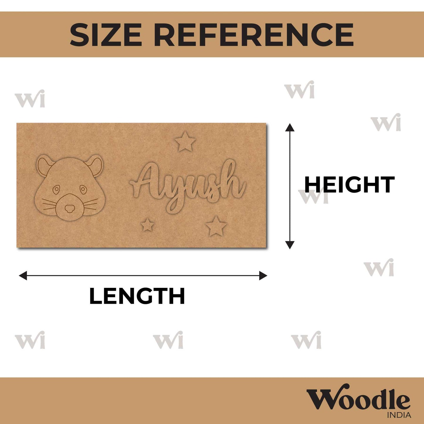 Mouse Kids Nameplate MDF Design 1