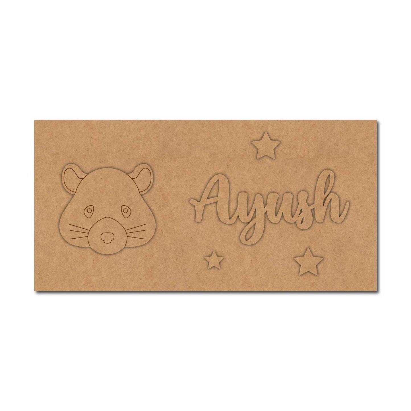 Mouse Kids Nameplate MDF Design 1