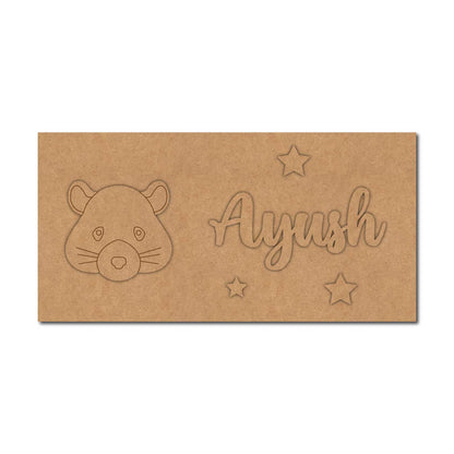 Mouse Kids Nameplate MDF Design 1