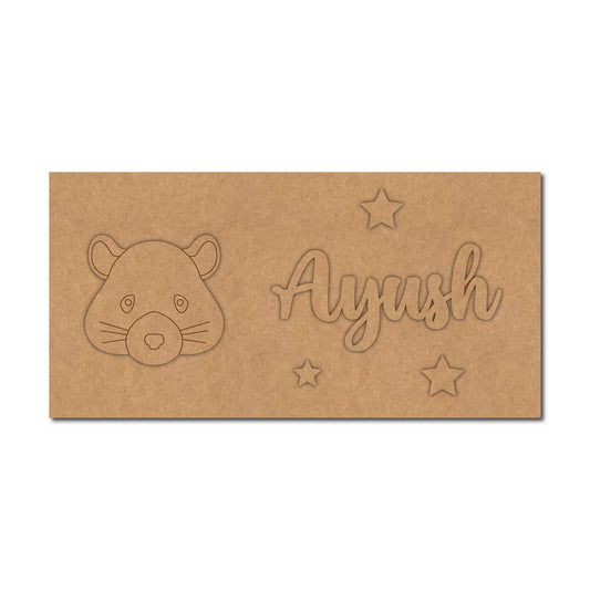Mouse Kids Nameplate MDF Design 1