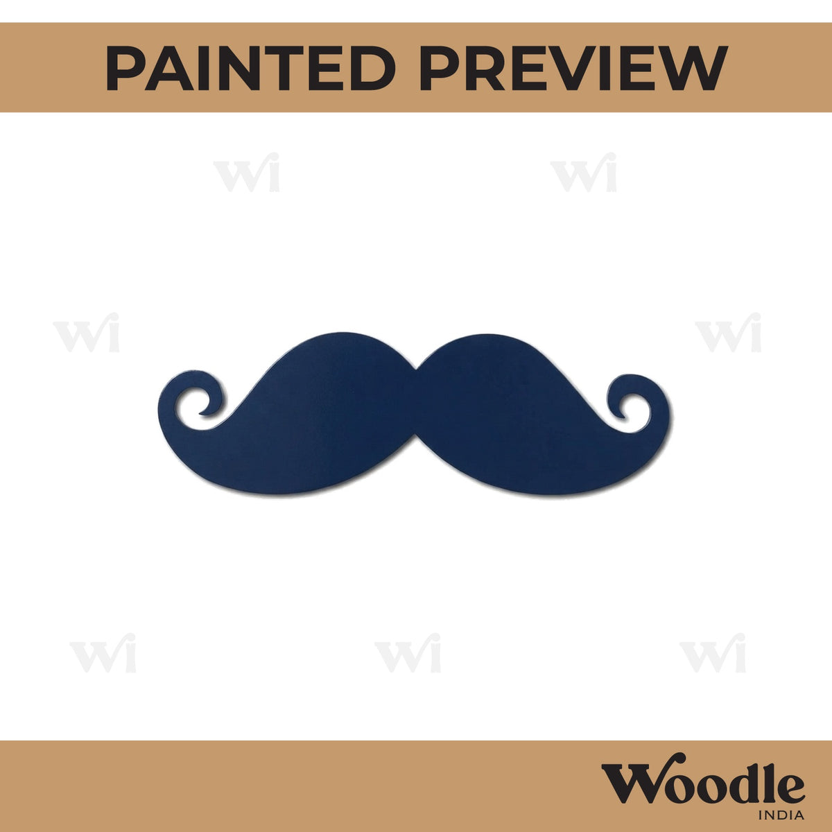 Moustache Cutout MDF Design 2