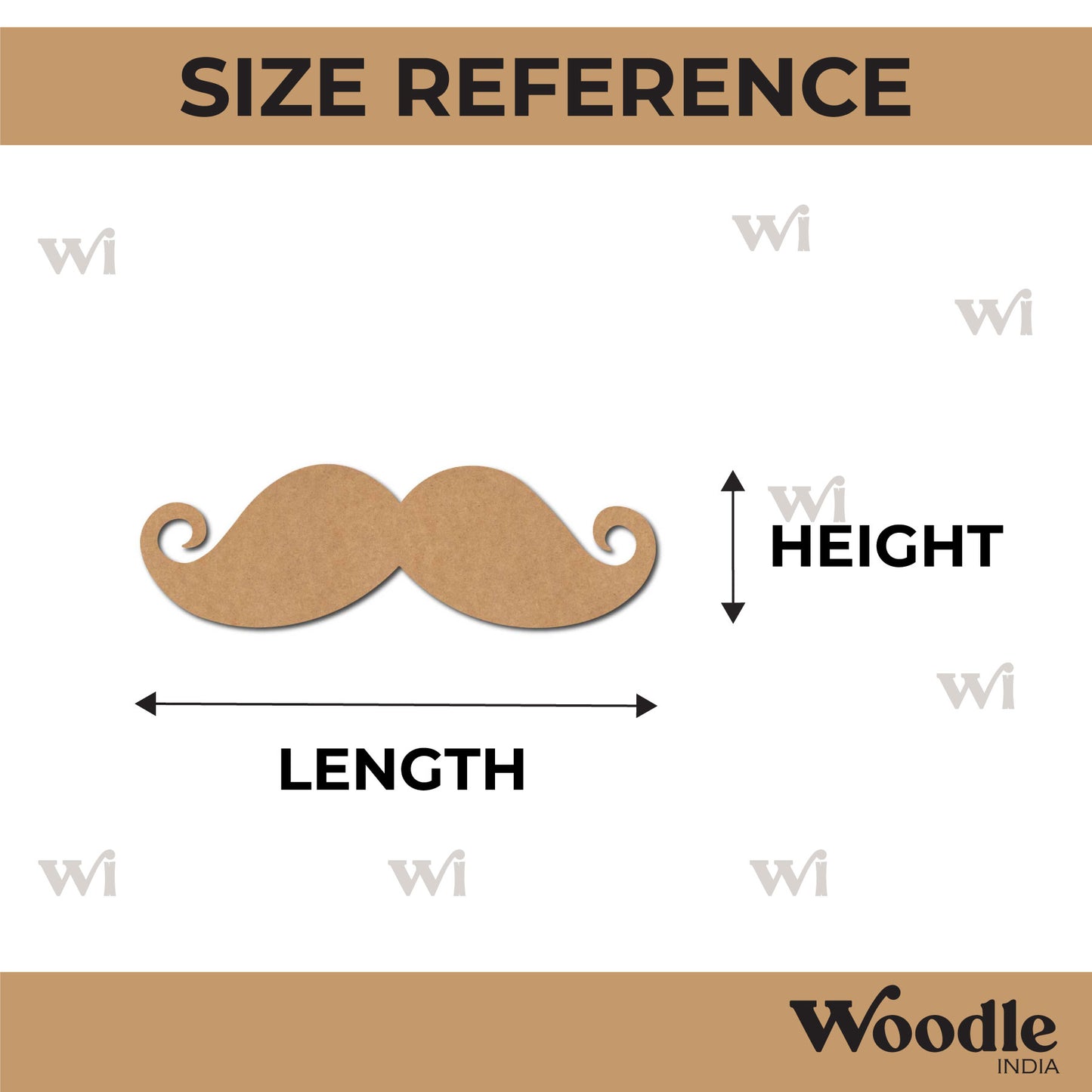 Moustache Cutout MDF Design 2