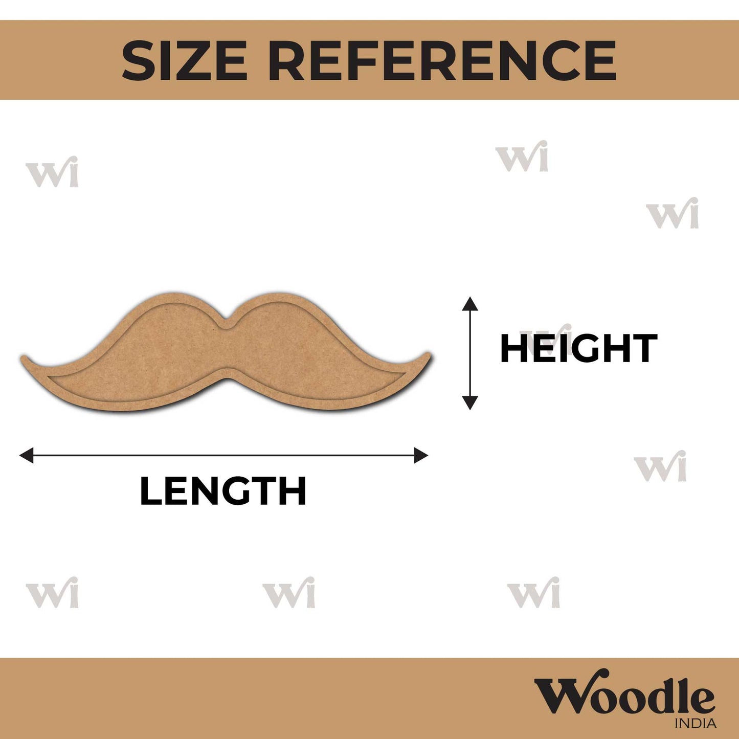 Moustache Two Layered Base MDF Design 1