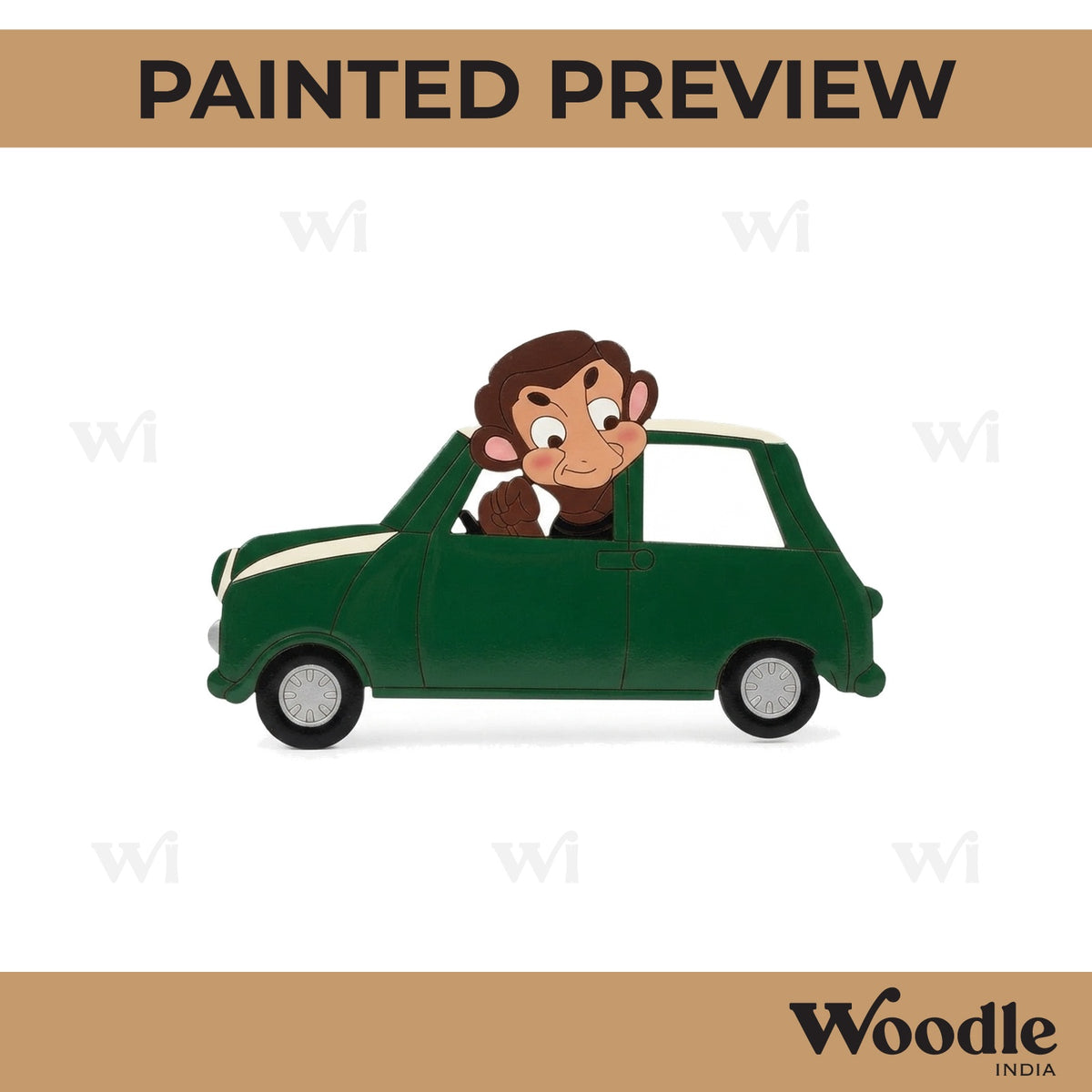 Mr. Bean In Car Pre Marked MDF Design 1