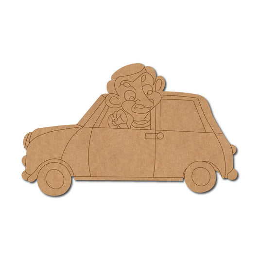 Mr. Bean In Car Pre Marked MDF Design 1