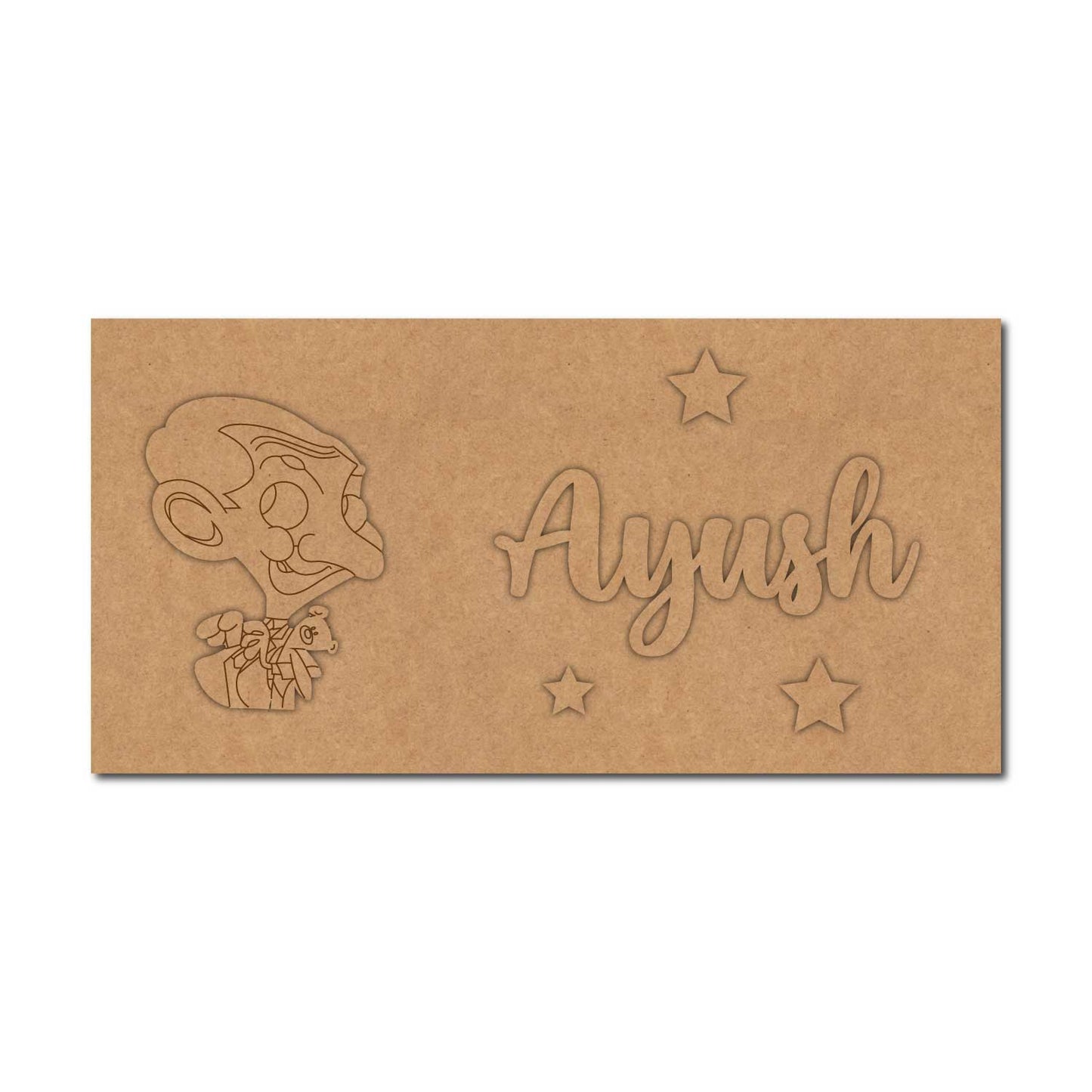 Mr. Bean Kids Nameplate MDF Design 1