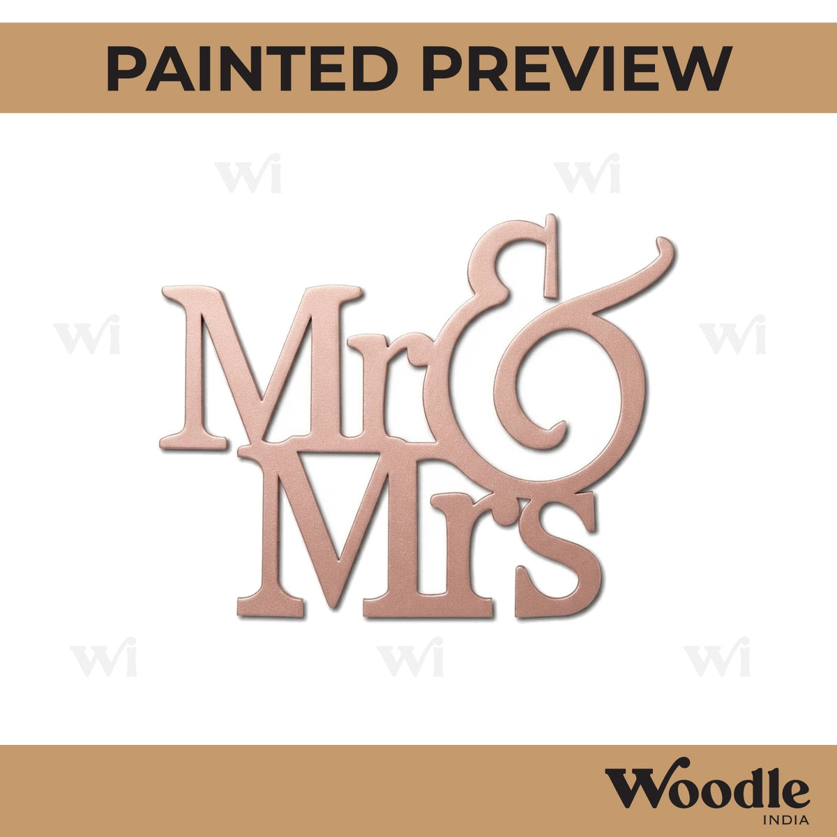 Mr. & Mrs. Text Cutout MDF Design 2