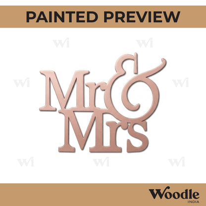 Mr. & Mrs. Text Cutout MDF Design 2