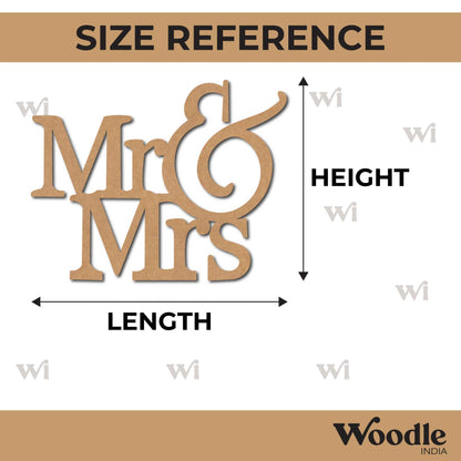 Mr. & Mrs. Text Cutout MDF Design 2