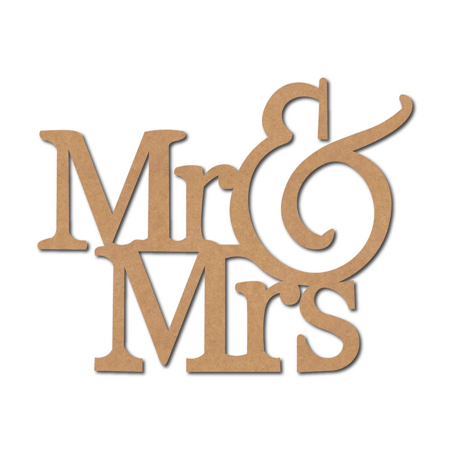 Mr. & Mrs. Text Cutout MDF Design 2