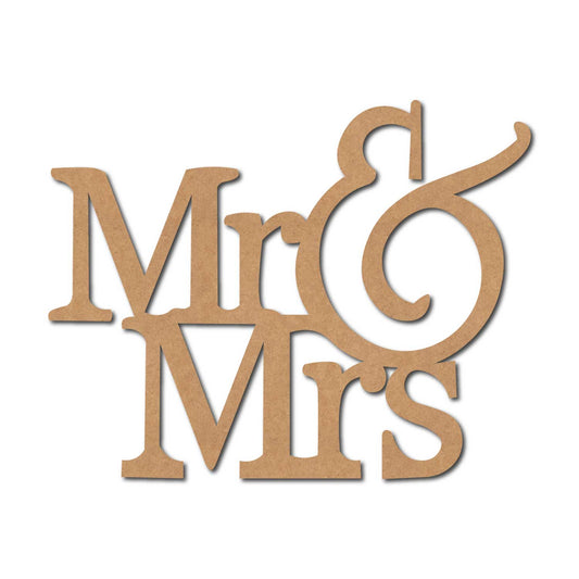 Mr. & Mrs. Text Cutout MDF Design 2