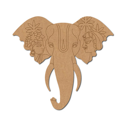 Mughal Elephant Pre Marked Base MDF Design 1