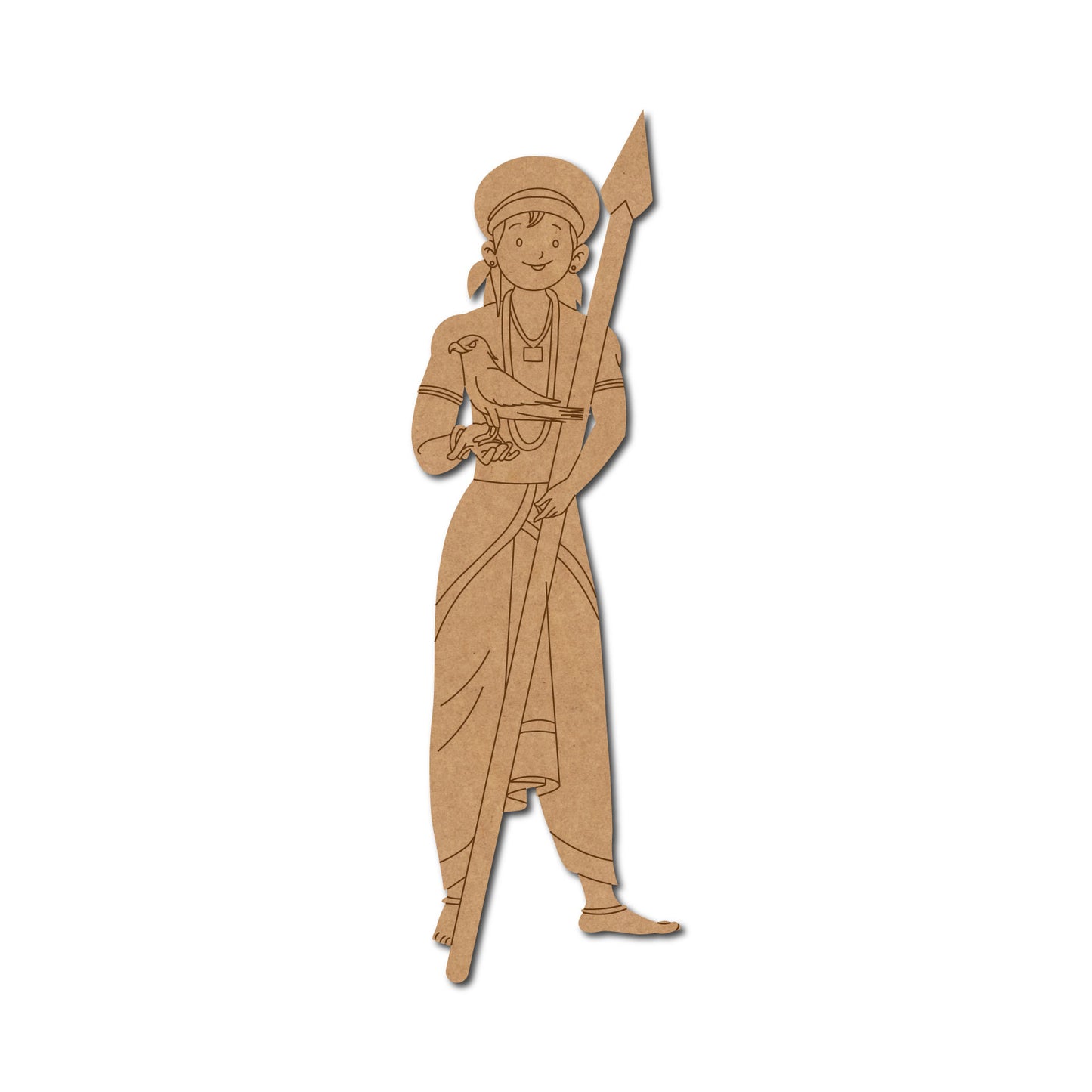 Mughal Man With Eagle And Spear Pre Marked MDF Design 1