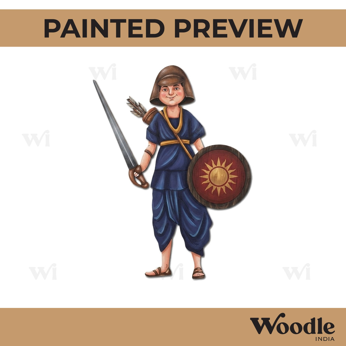 Mughal Soldier Pre Marked MDF Design 1