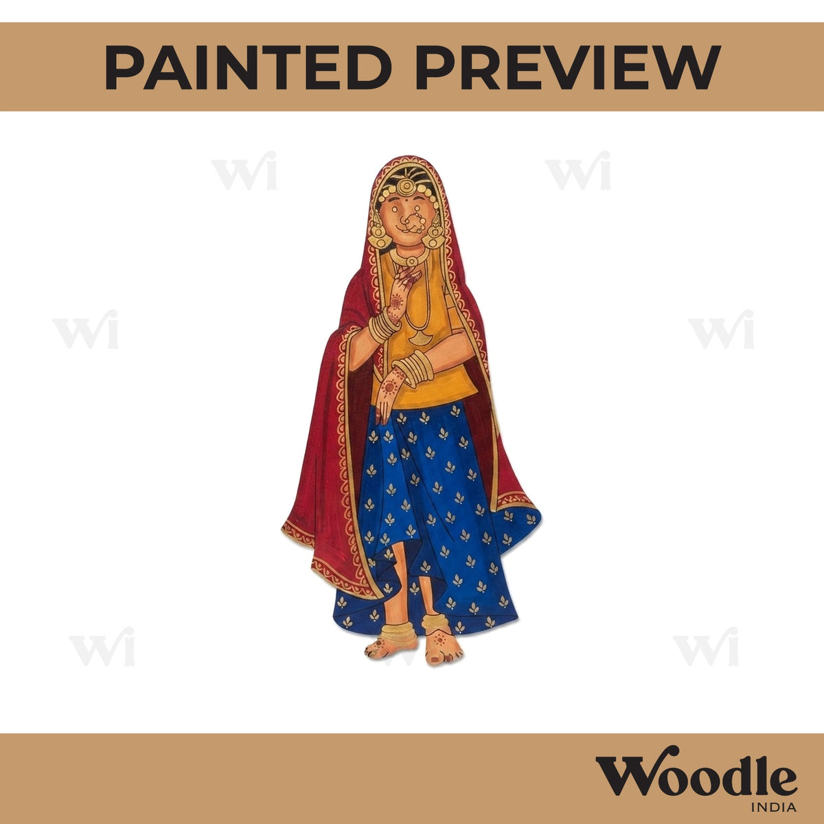 Mughal Woman Pre Marked MDF Design 1