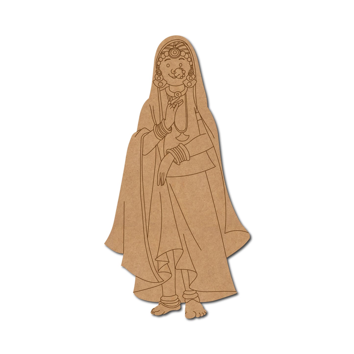 Mughal Woman Pre Marked MDF Design 1