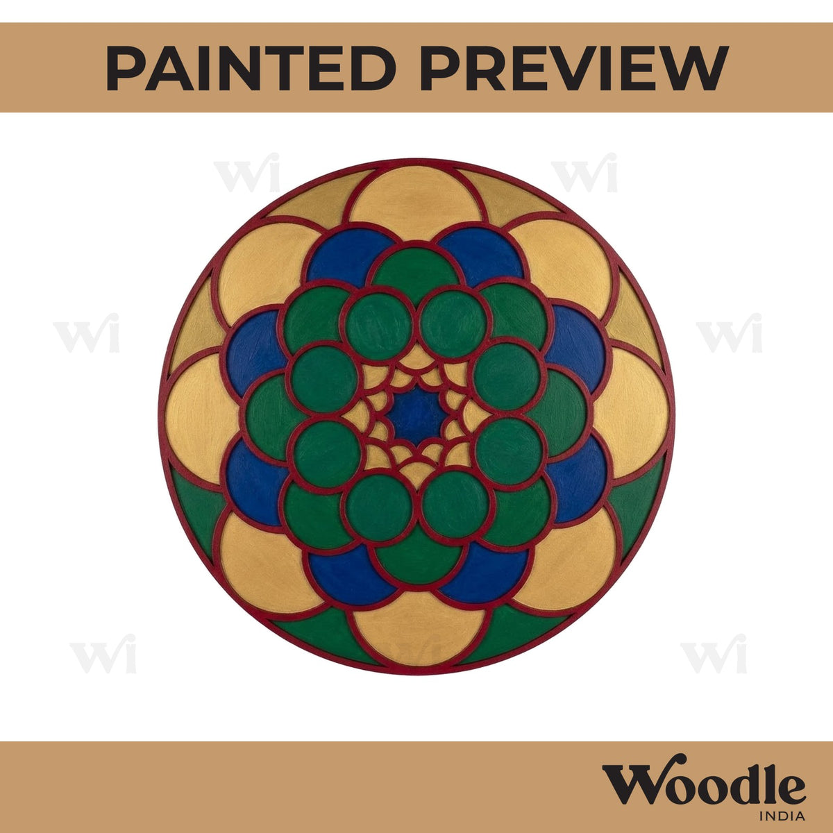 Multi Circular Mandala Reusable Rangoli Base MDF Design 1