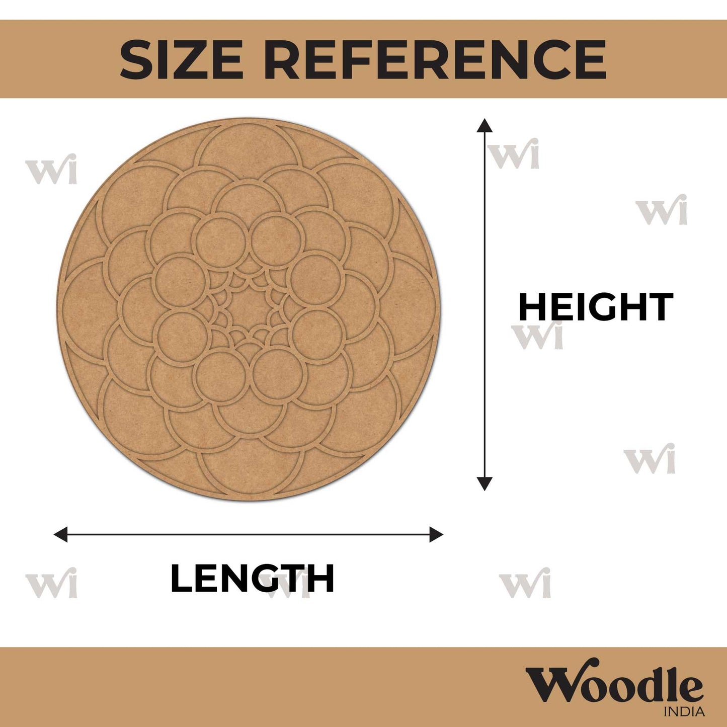 Multi Circular Mandala Reusable Rangoli Base MDF Design 1