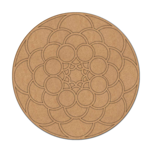Multi Circular Mandala Reusable Rangoli Base MDF Design 1