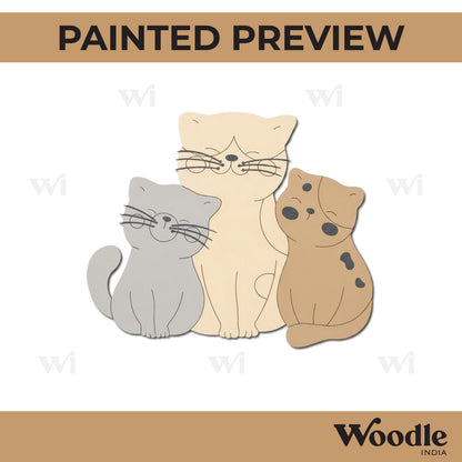 Multiple Cats Pre Marked MDF Design 1